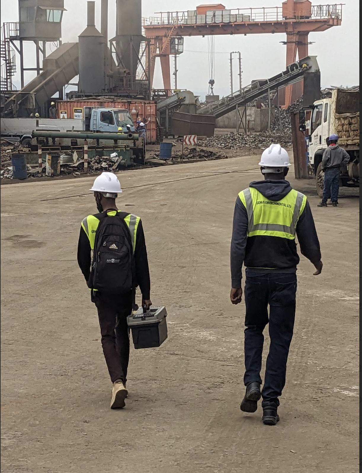 Industrial facility site visit for emissions monitoring